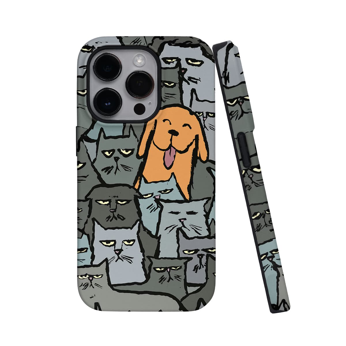 Keshami PC Material Anti Drop Style/Half Bag Style Magnetic Tongue Out Dog Phone Cases