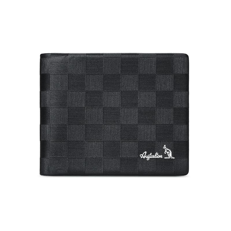 AUGTARLION Кошелек для монет из коровьей кожи с несколькими отделениями для карт, мужской черный