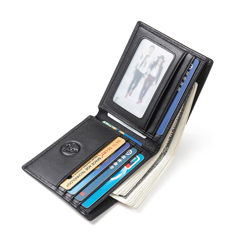 AUGTARLION Кошелек из коровьей кожи с зажимом для денег, мужской черный