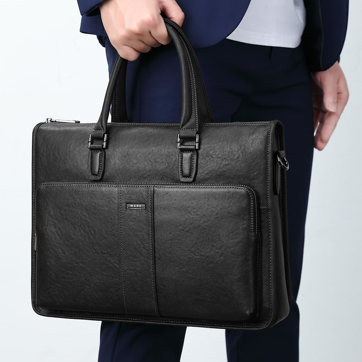 FAIRWHALE Сумка для ноутбука из натуральной коровьей кожи, большая мужская сумка, портфель, черный цвет