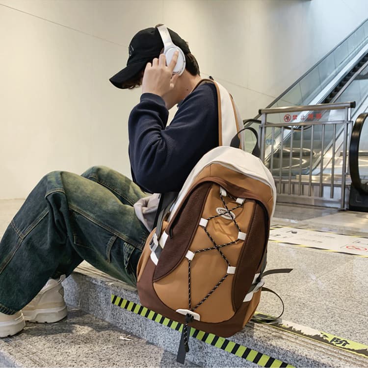 GEERDUN Нейлоновый рюкзак Обычный унисекс Черный Серый/Белый Серый/Белый Коричневый