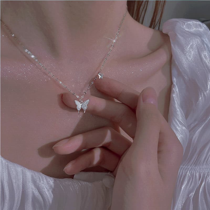 Женские ожерелья из серебра 999 пробы Bailijin с цирконом