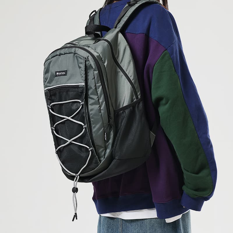 MYEDITION Рюкзак для путешествий и фитнеса Рюкзак для студентов университета Водоотталкивающая клетчатая ткань Асфальтовый серый унисекс