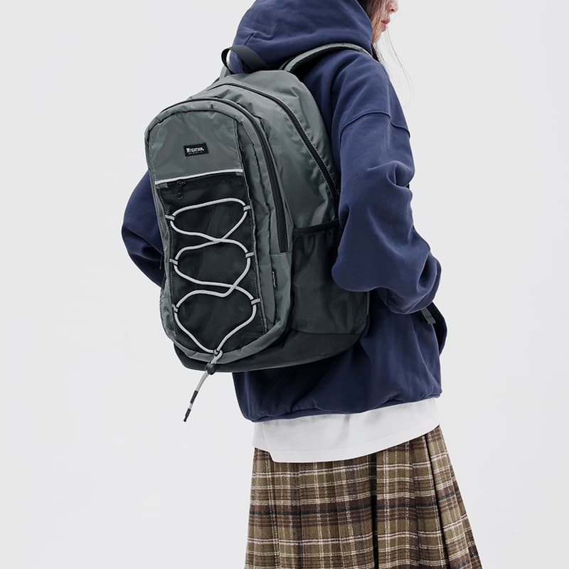 MYEDITION Рюкзак для путешествий и фитнеса Рюкзак для студентов университета Водоотталкивающая клетчатая ткань Асфальтовый серый унисекс