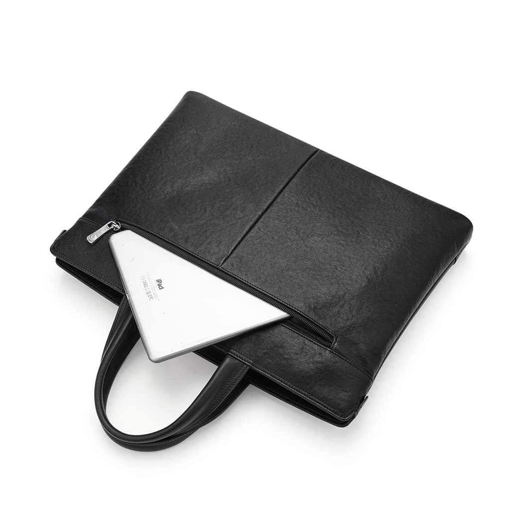 WilliamPOLO Сумки из коровьей кожи с верхним покрытием Портфели Обычные мужские черные