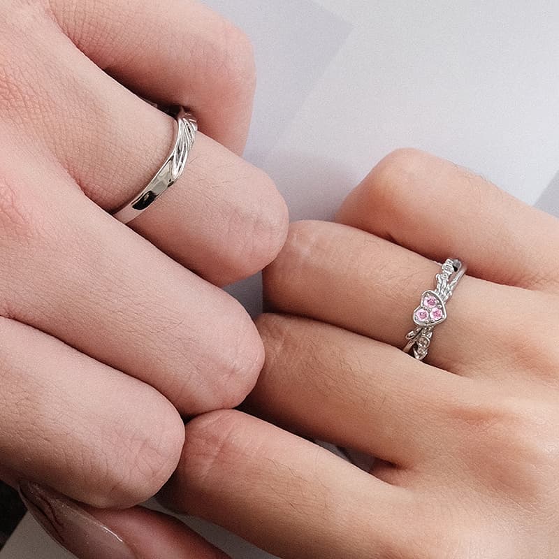 Подарочный набор унисекс с кольцами CIROCCO с розовым цирконием