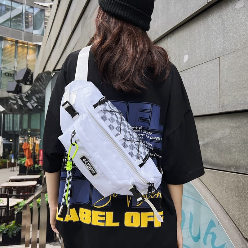 GEERDUN Нейлоновая сумка через плечо на одно плечо Сумка-слинг Обычный унисекс Черный/Белый/Хаки