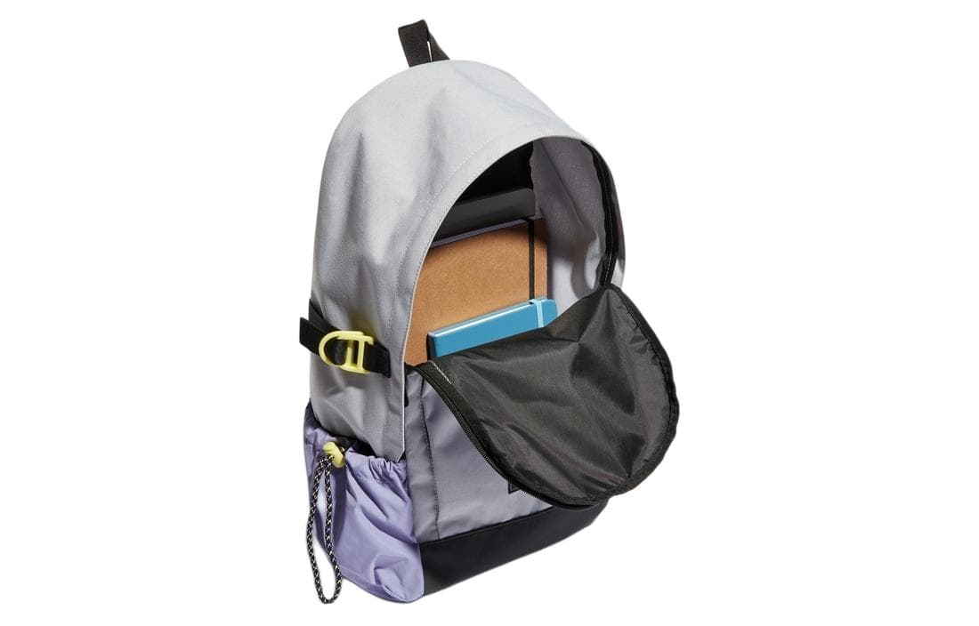 Рюкзак Adidas Neo из переработанного полиэстера среднего размера унисекс светло-серебристый, фиолетовый и лимонный