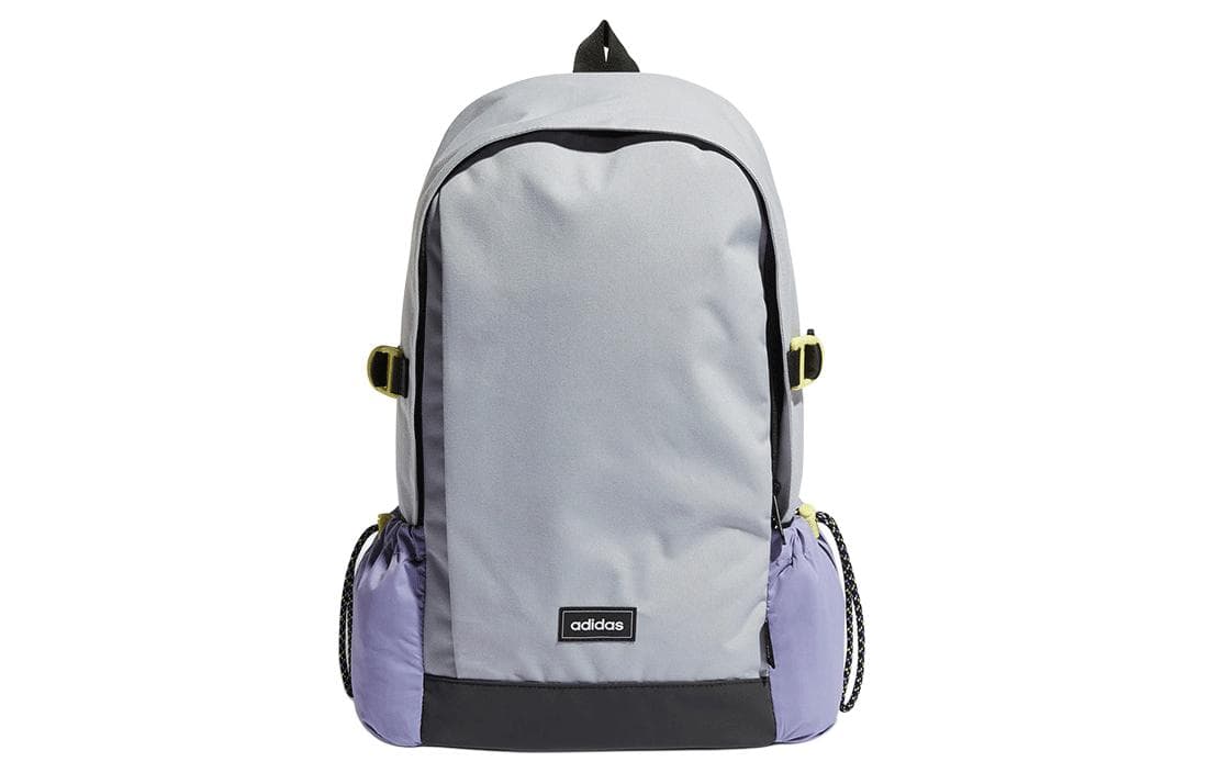 Adidas Neo Recycled Polyester Backpack Medium Size Unisex Light Silver & Purple & Lemon