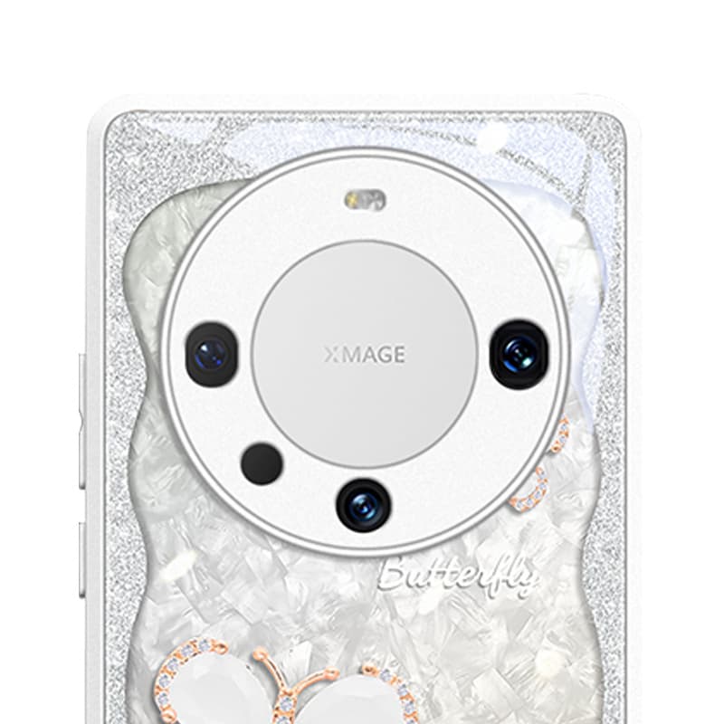 GGUU стеклянный материал перламутровые чехлы для телефонов с бабочкой и защитой от отпечатков пальцев Huawei Mate60 Pro модные