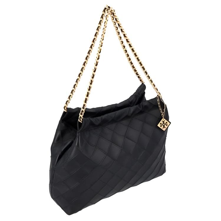 Сумка-хобо с логотипом TORY BURCH, черная