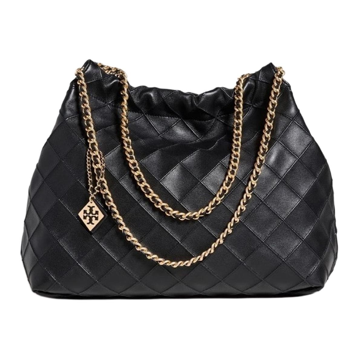 Сумка-хобо с логотипом TORY BURCH, черная