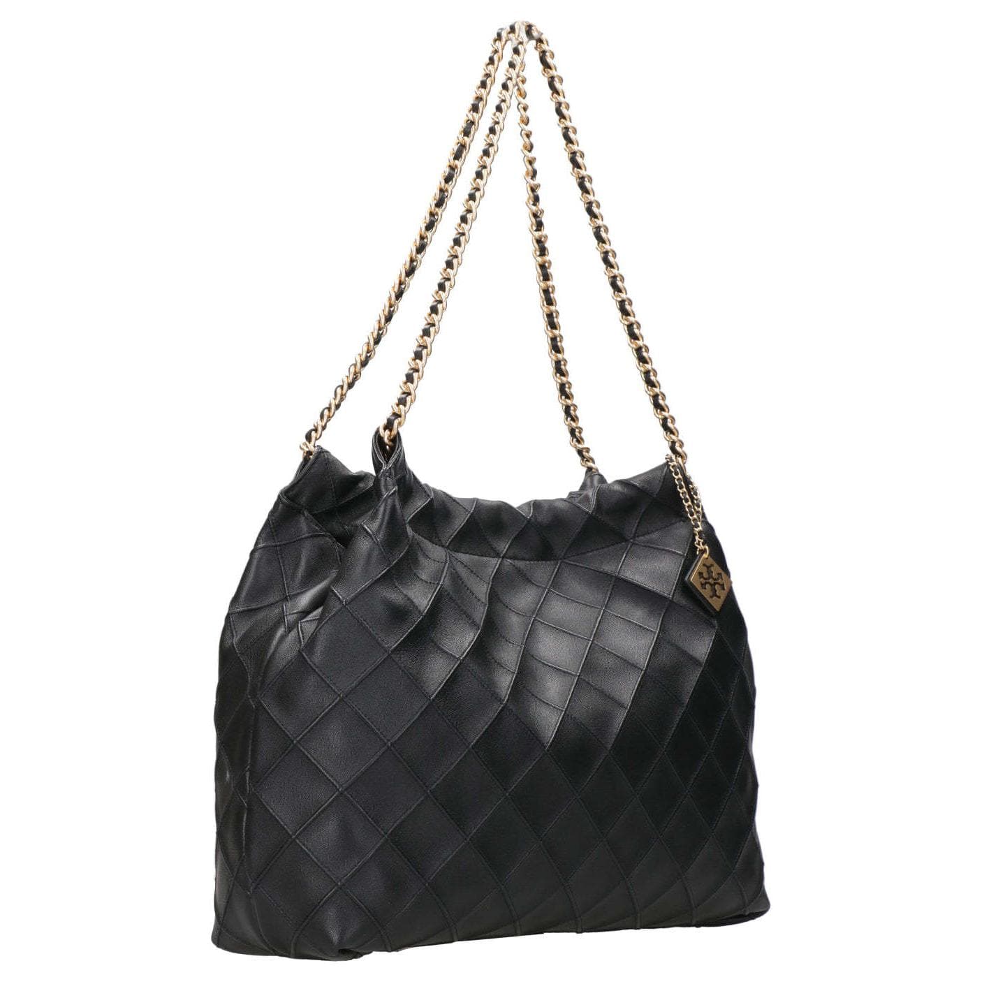 Сумка-хобо с логотипом TORY BURCH, черная