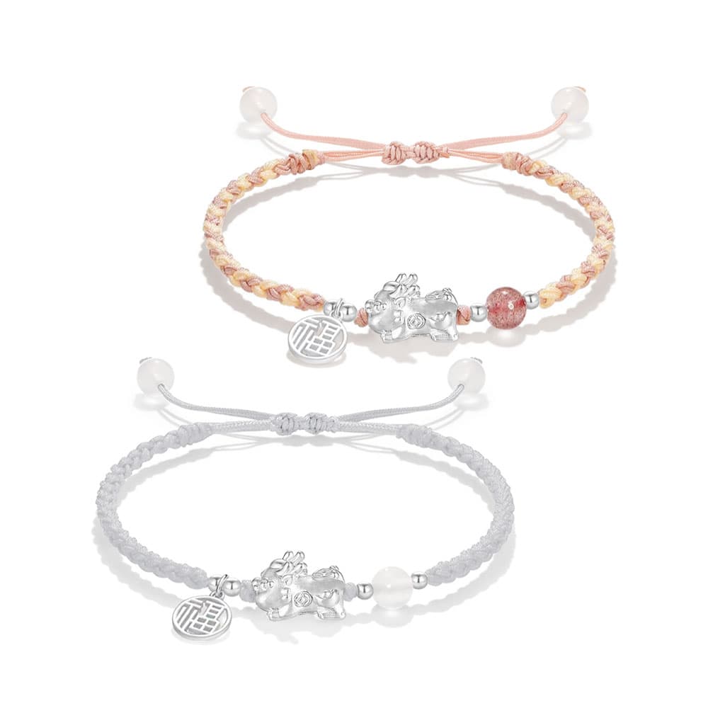 Поделки женские красные браслеты-ниточки унисекс на удачу