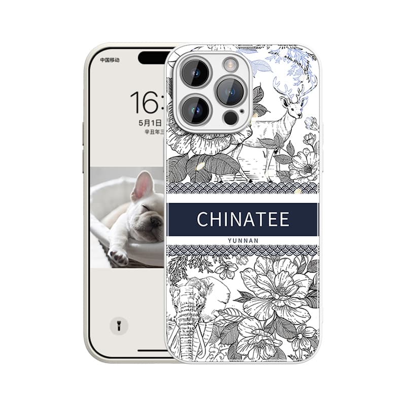 GGUU стеклянный материал, линейка, чайная женская кожа, приятные для кожи сенсорные чехлы для телефонов, работает с Apple/Apple IPhone15, оригинальный дизайн