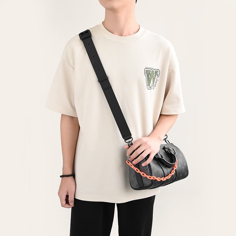 Lan Bao Веер из кожи с акриловыми универсальными аксессуарами унисекс оранжевый/черный