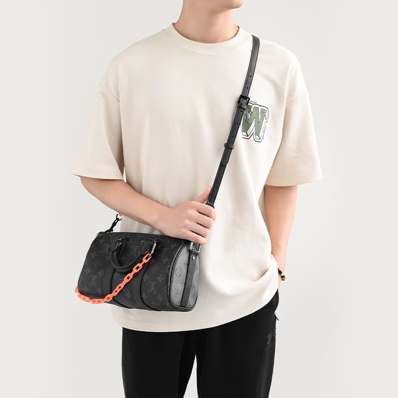 Lan Bao Веер из кожи с акриловыми универсальными аксессуарами унисекс оранжевый/черный