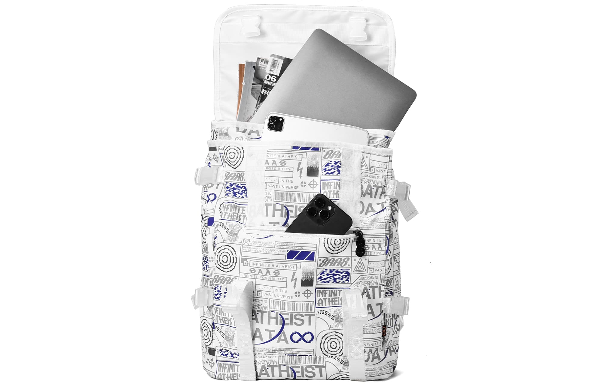 8Атеистический студенческий рюкзак из полиэстера, обычный унисекс, звездно-белый