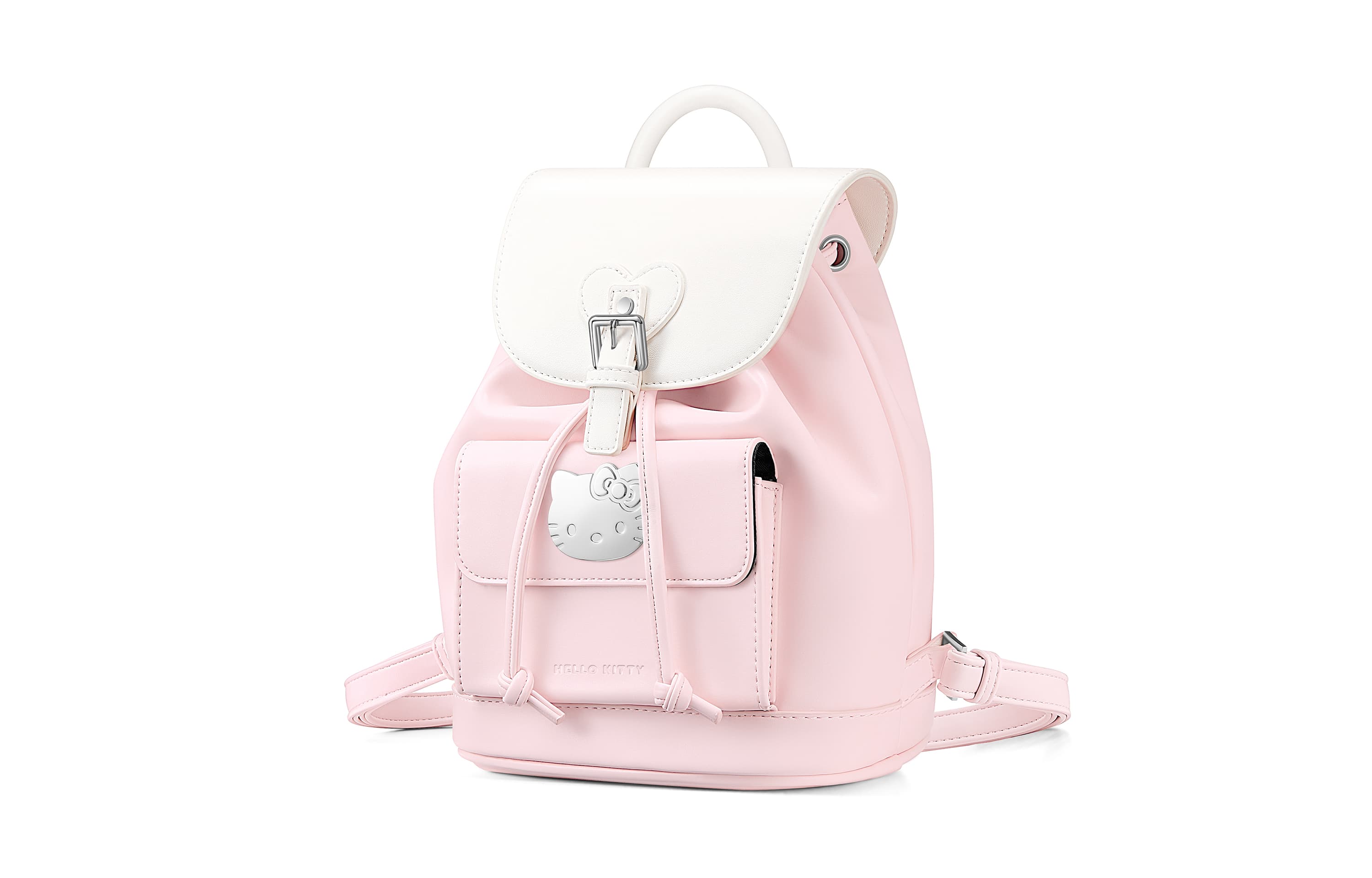 Zgo Sanrio, Collaboration Рюкзак Chanel Inspired из искусственной кожи, средний женский персиковый розовый белый/перламутровый серебристый