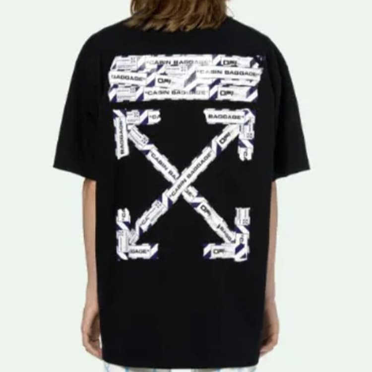 OFF WHITE Футболка оверсайз с лентой Airport