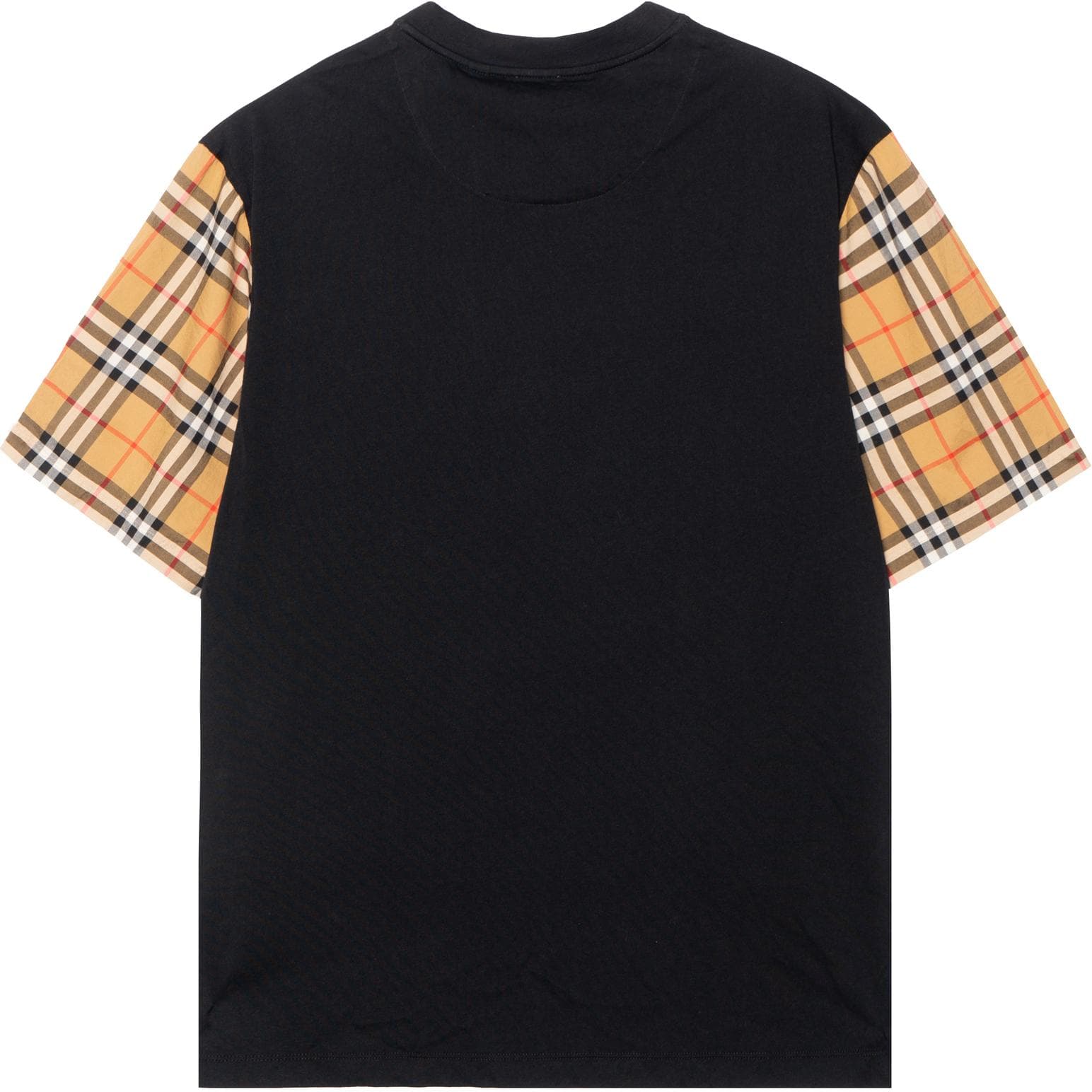 Футболка с клетчатыми рукавами Burberry Serra, цвет «Черный»
