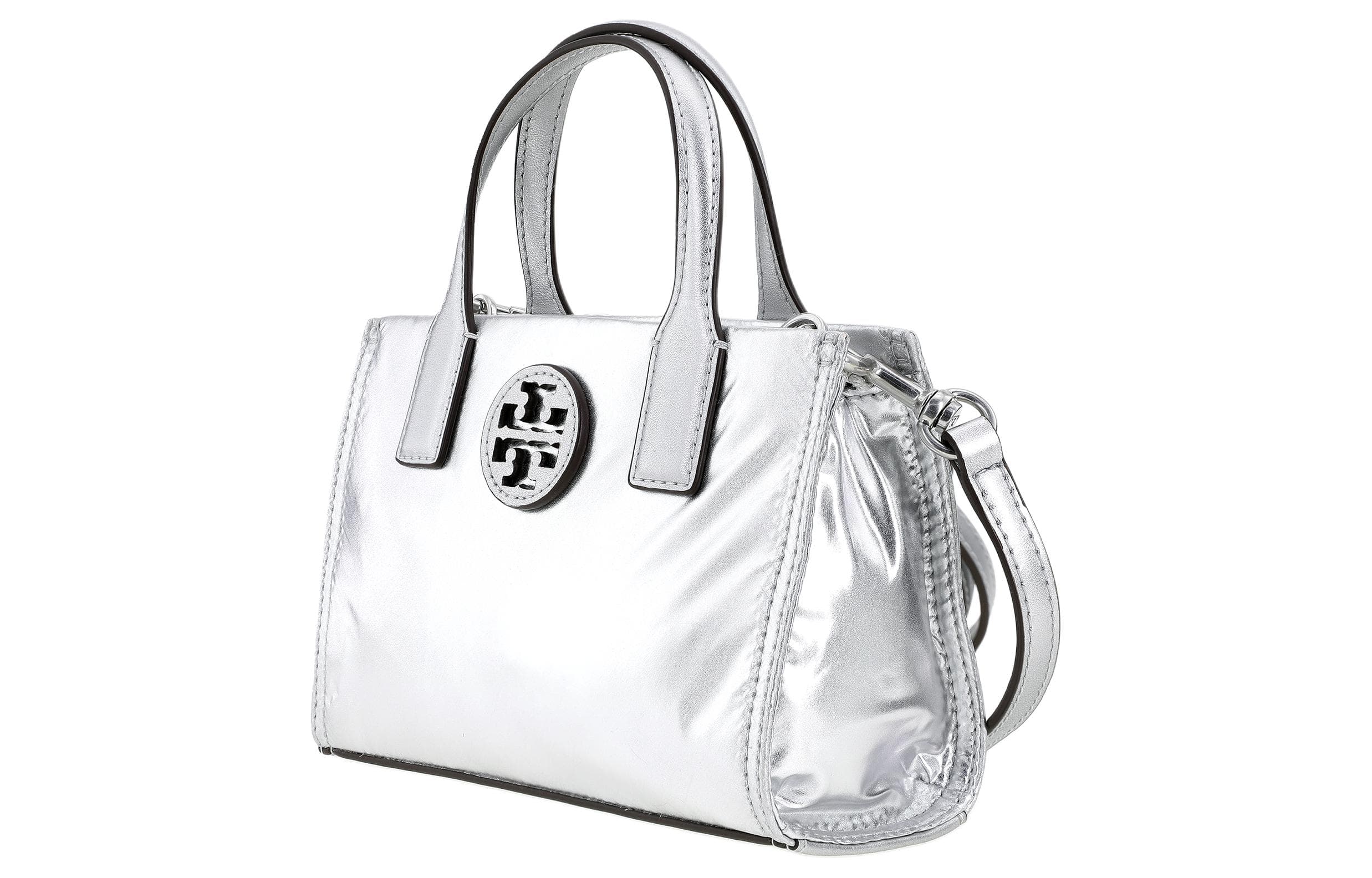 TORY BURCH Ella Нейлоновая сумка, сумка через плечо, сумка через плечо, мини-женская серебристая