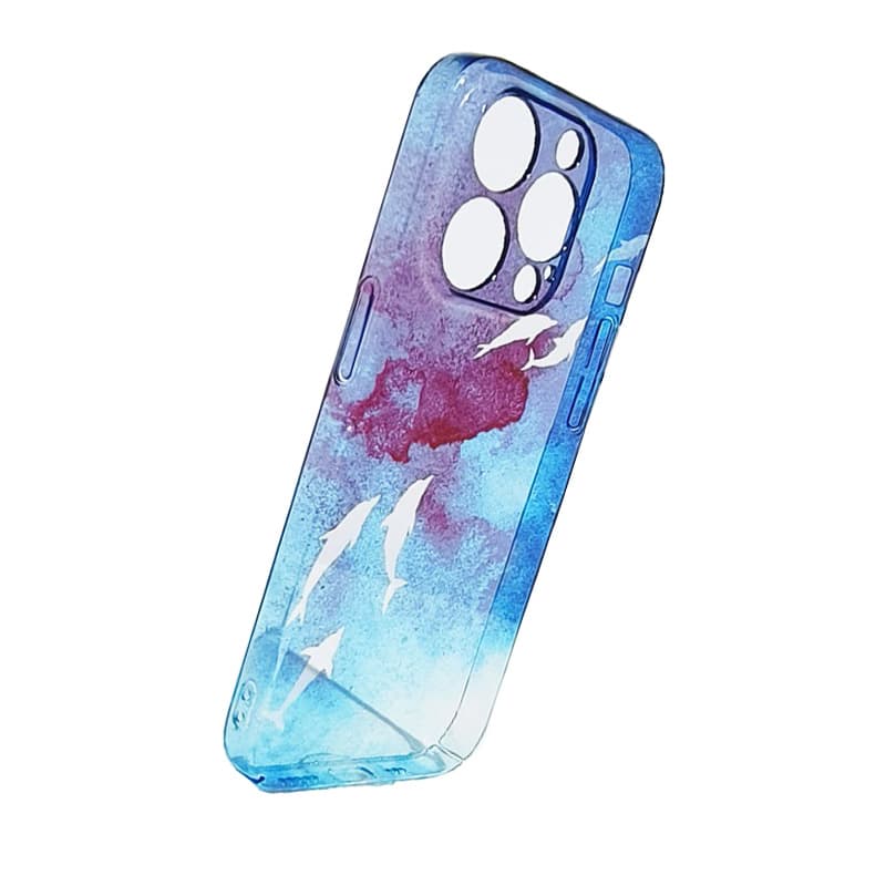 ME SKINS PC Материал Deep Sea Fish School Прозрачные градиентные чехлы для телефонов Apple 15/14/13 Коллекция Sweet Style