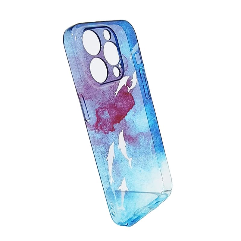 ME SKINS PC Материал Deep Sea Fish School Прозрачные градиентные чехлы для телефонов Apple 15/14/13 Коллекция Sweet Style