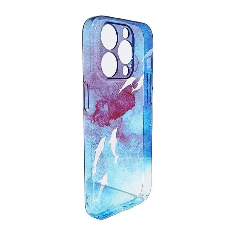 ME SKINS PC Material Deep Sea Fish School Transparent Gradient Phone Cases Apple 15/14/13 Collection Sweet Style