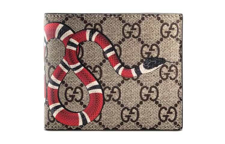 GUCCI Canvas With Leather Wallet Men's Ebony