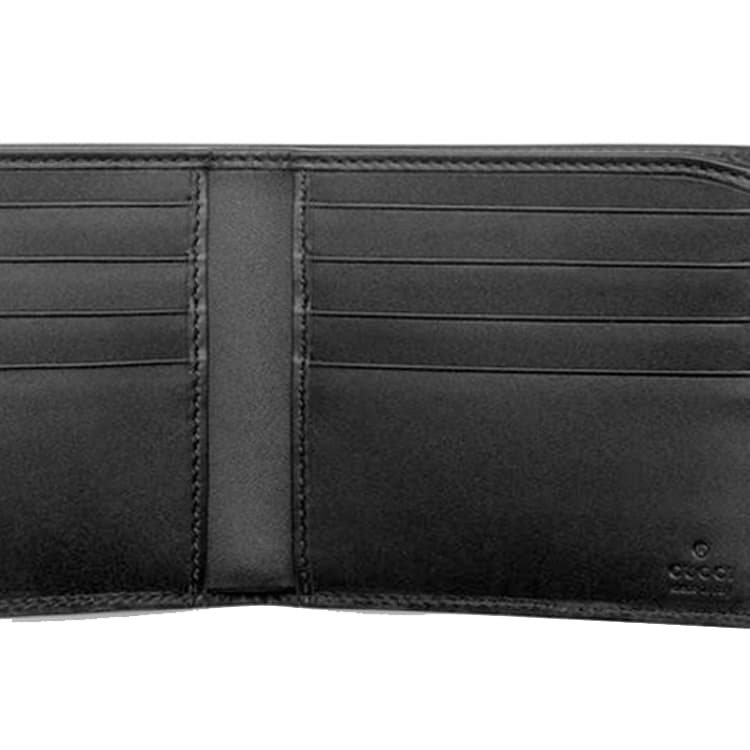 Мужской кошелек GUCCI Canvas с кожаным черным деревом