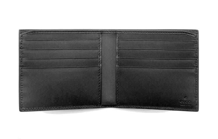 Мужской кошелек GUCCI Canvas с кожаным черным деревом