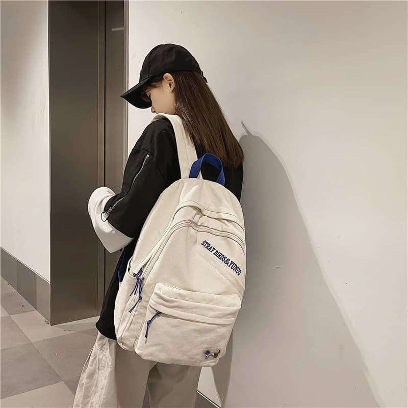 Рюкзак Deli Bear из парусины, обычный унисекс, белый