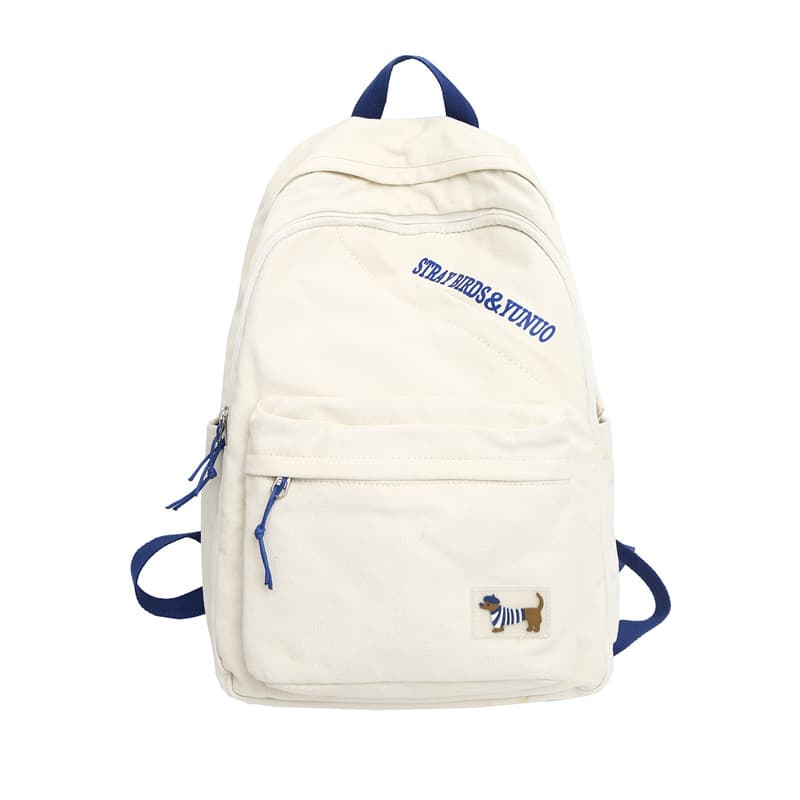 Deli Bear Canvas Backpack Regular Unisex White