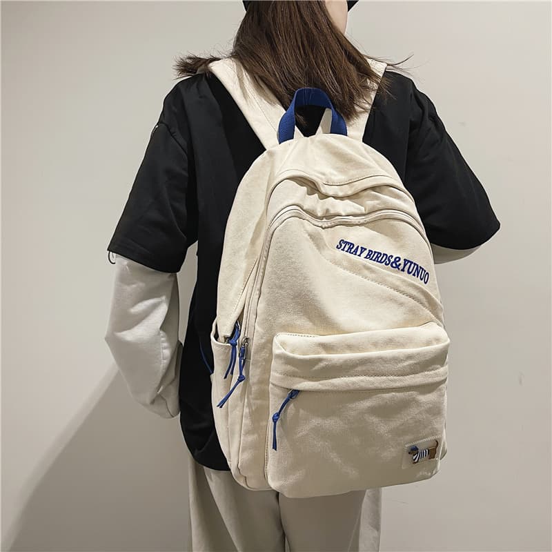 Рюкзак Deli Bear из парусины, обычный унисекс, белый