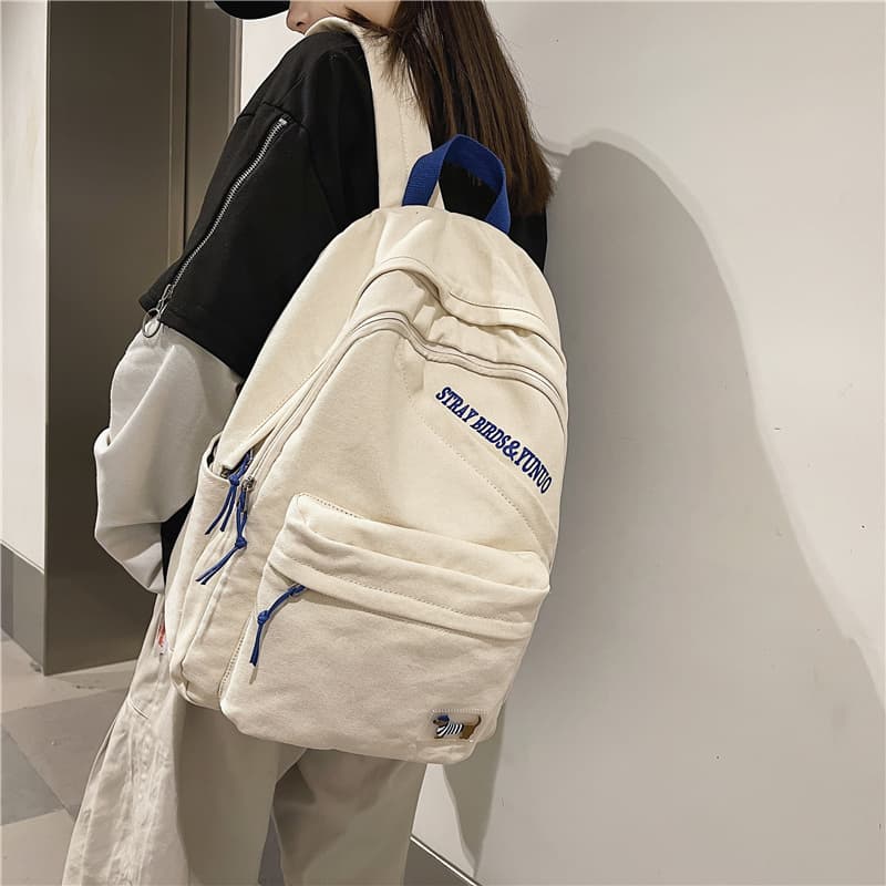 Рюкзак Deli Bear из парусины, обычный унисекс, белый