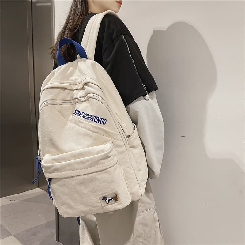 Рюкзак Deli Bear из парусины, обычный унисекс, белый