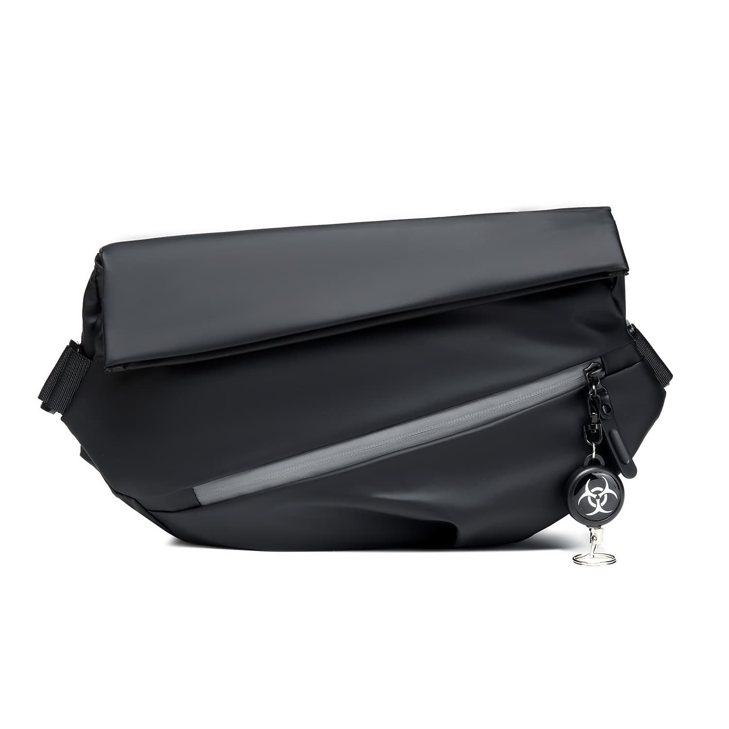 Водоотталкивающая сумка-слинг из искусственной кожи Slazenger 3M Светоотражающая велосипедная сумка-мессенджер среднего размера унисекс Черный Серый