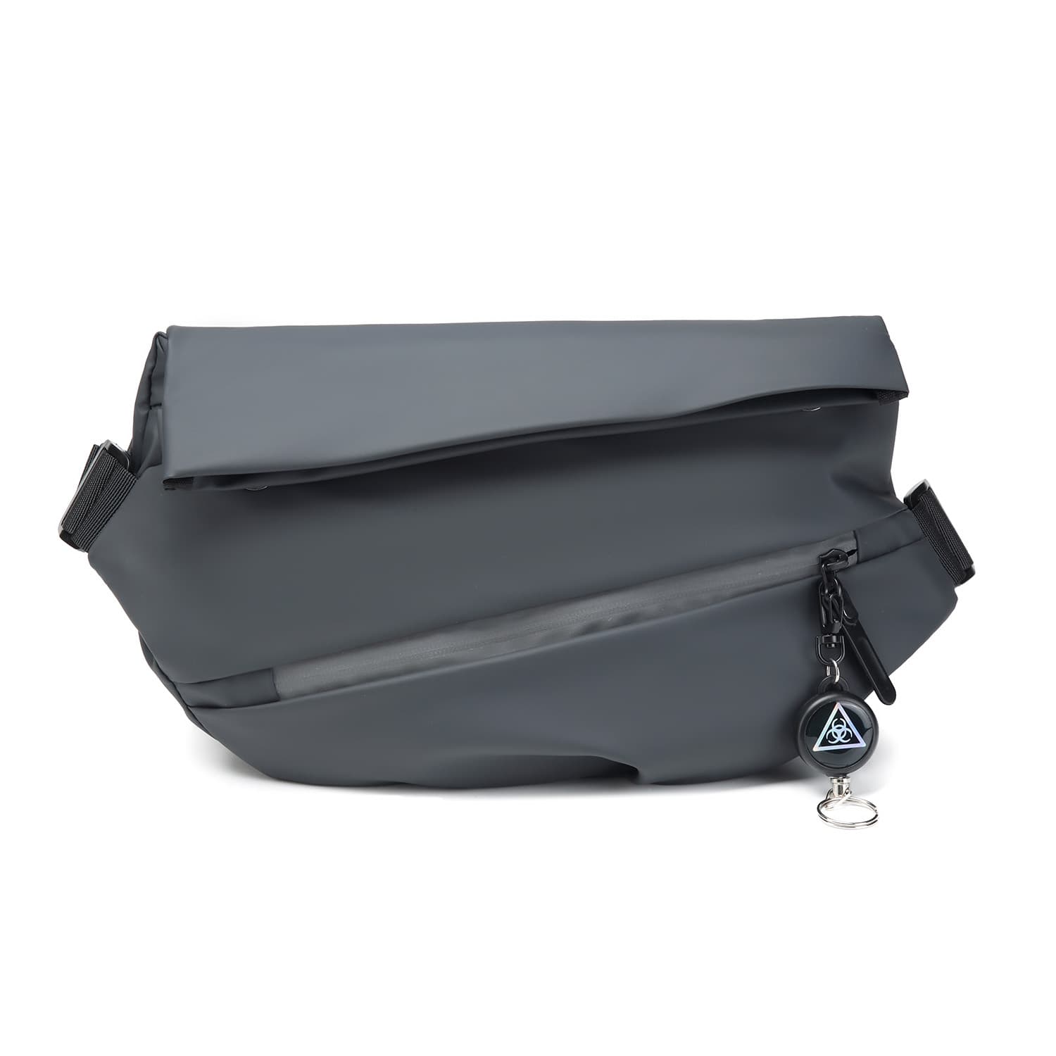 Водоотталкивающая сумка-слинг из искусственной кожи Slazenger 3M Светоотражающая велосипедная сумка-мессенджер среднего размера унисекс Черный Серый