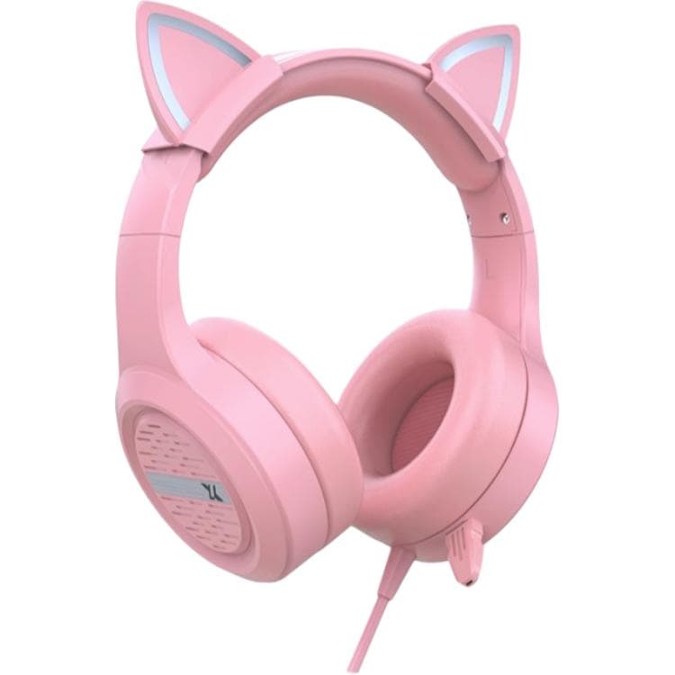 EWEADN 12 Pink Cat Ears Head Mounted Active Noise Cancellation Headphones