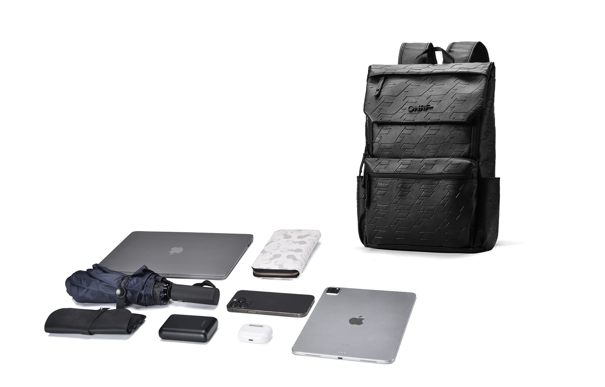 Рюкзак ONRF из ПВХ, сумка для ноутбука, обычный, унисекс, черный