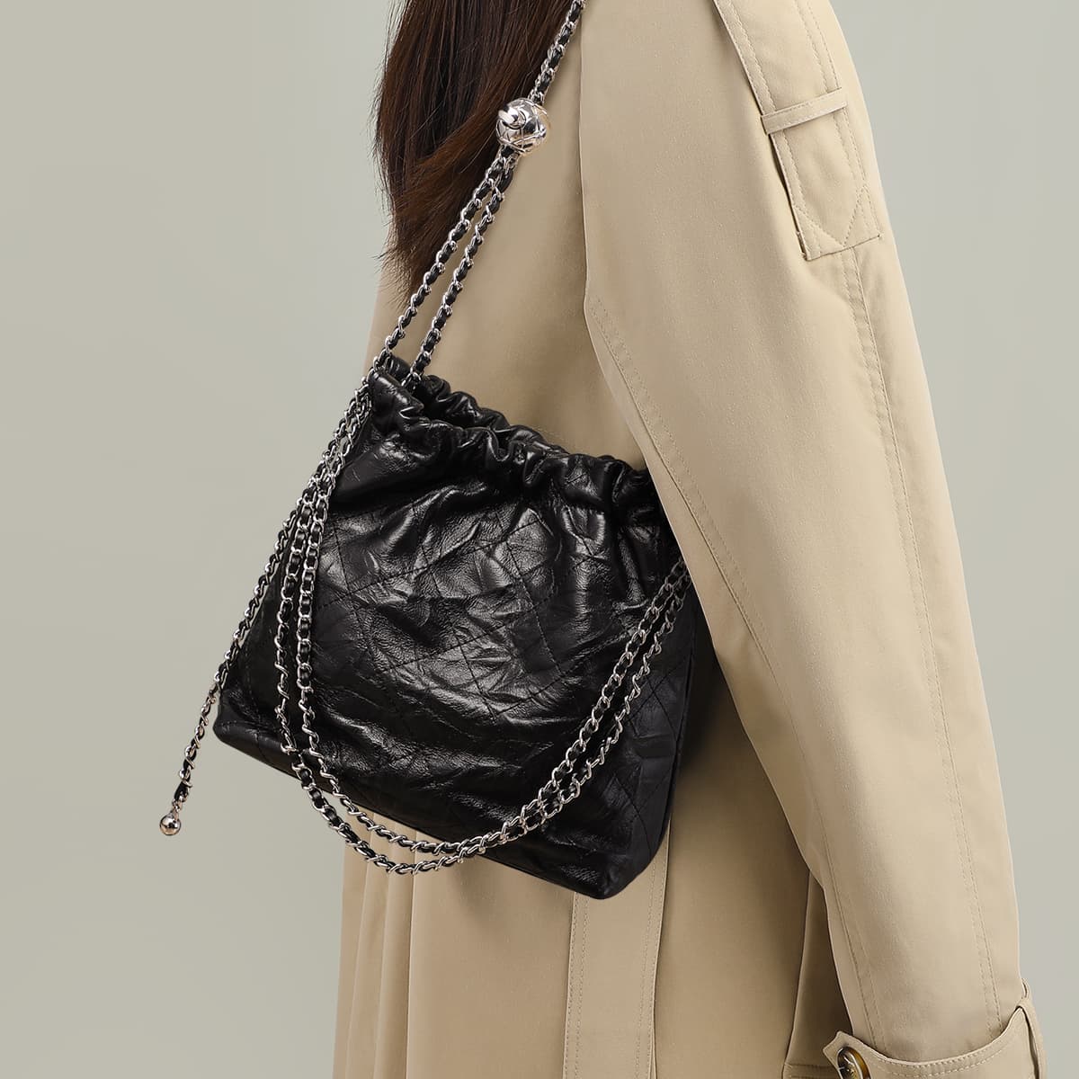 C°BANNER Сумки-мешки из коровьей кожи Сумка через плечо, сумка через плечо Женская черная