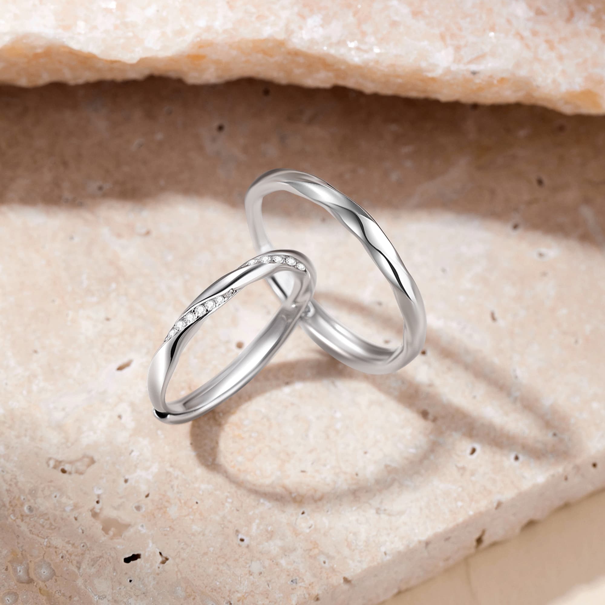 Пара колец из стерлингового серебра S925 Lao Feng Xiang унисекс