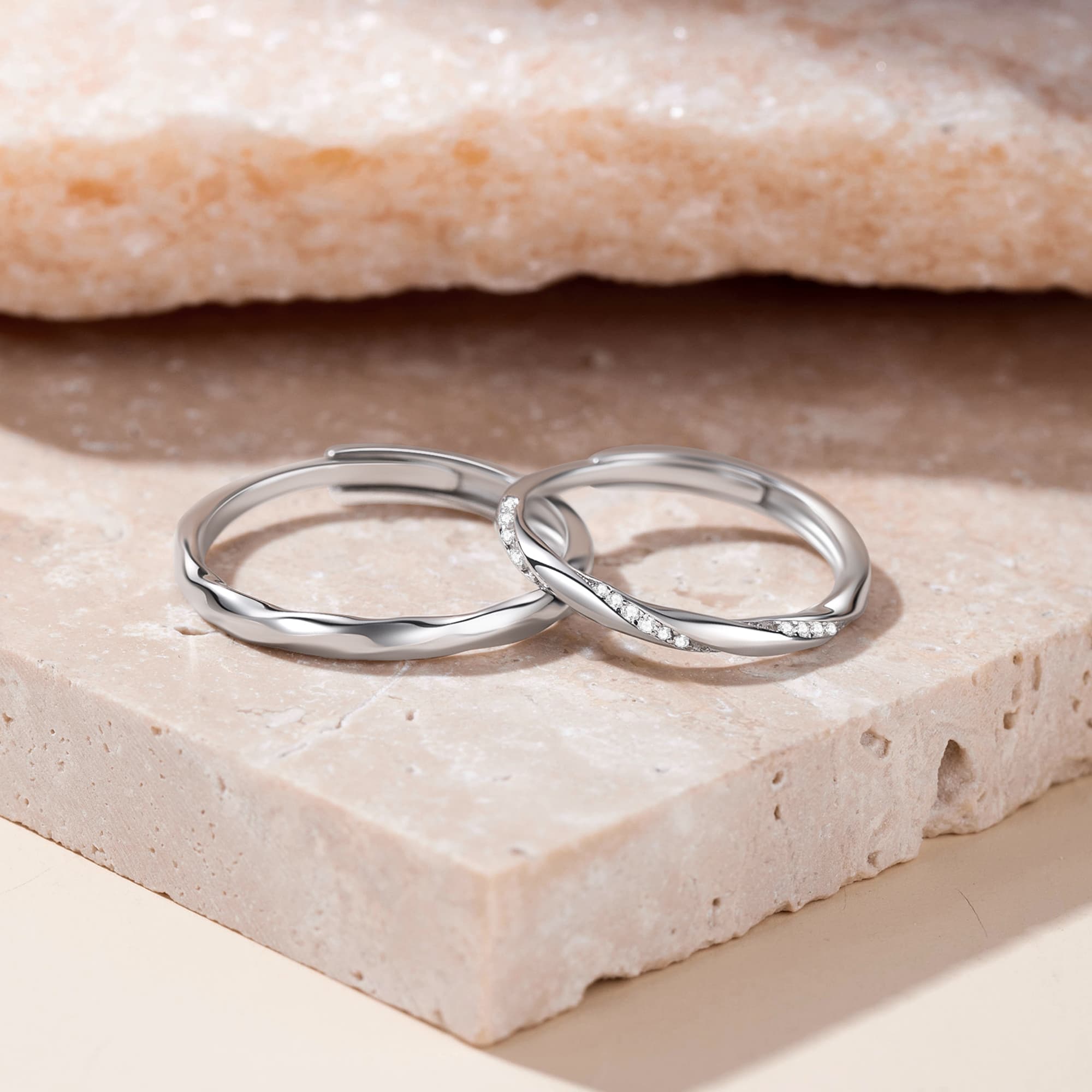 Пара колец из стерлингового серебра S925 Lao Feng Xiang унисекс