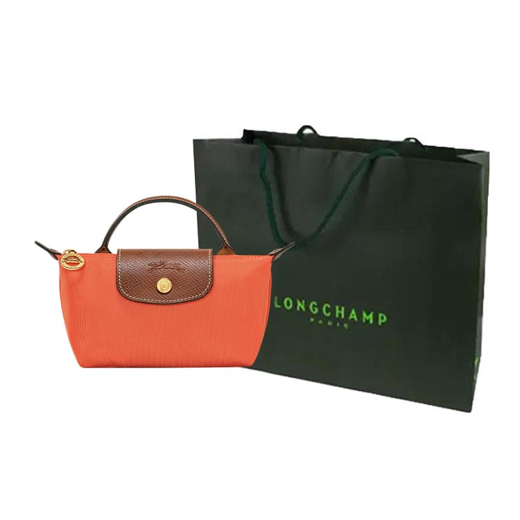 LONGCHAMP Ткань Коровья Кожа Лоскутная Сумка Для Пельменей Сумки Унисекс Оранжевый