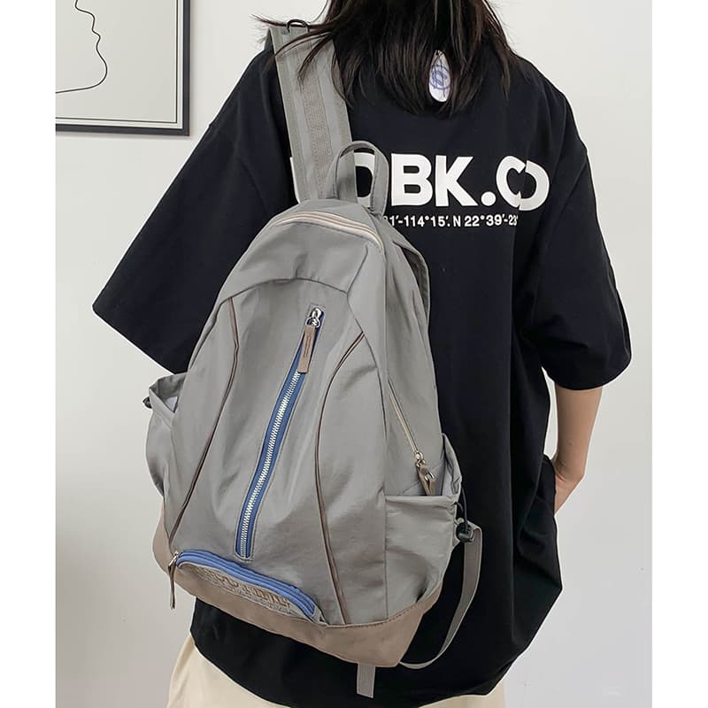 Рюкзак Deli Bear из нейлона, обычный унисекс, серый/зеленый