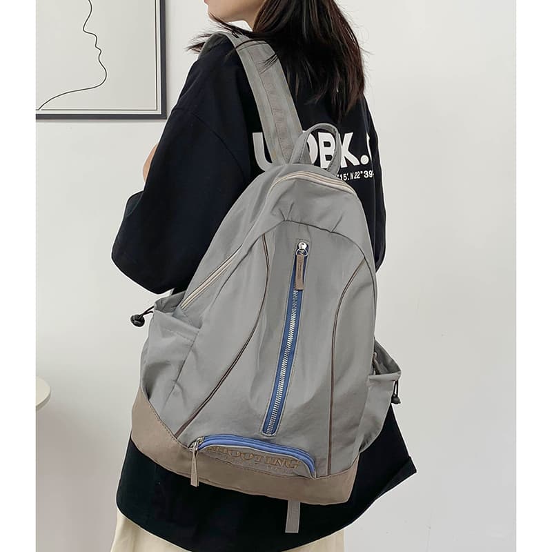 Рюкзак Deli Bear из нейлона, обычный унисекс, серый/зеленый