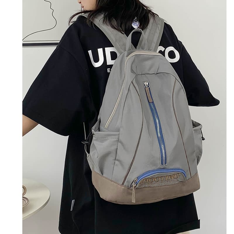 Рюкзак Deli Bear из нейлона, обычный унисекс, серый/зеленый