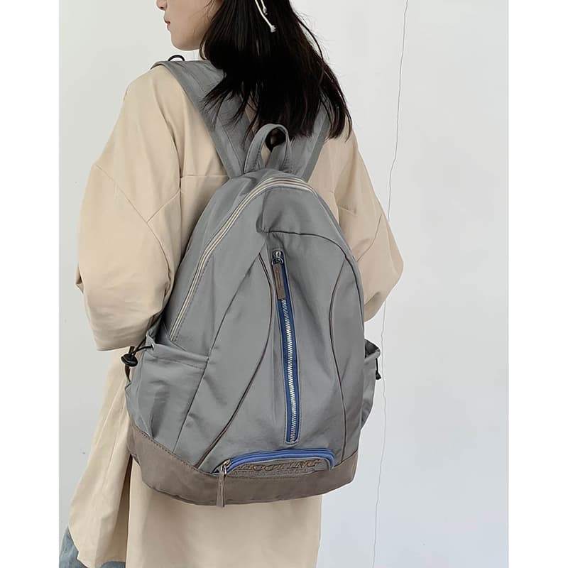 Рюкзак Deli Bear из нейлона, обычный унисекс, серый/зеленый