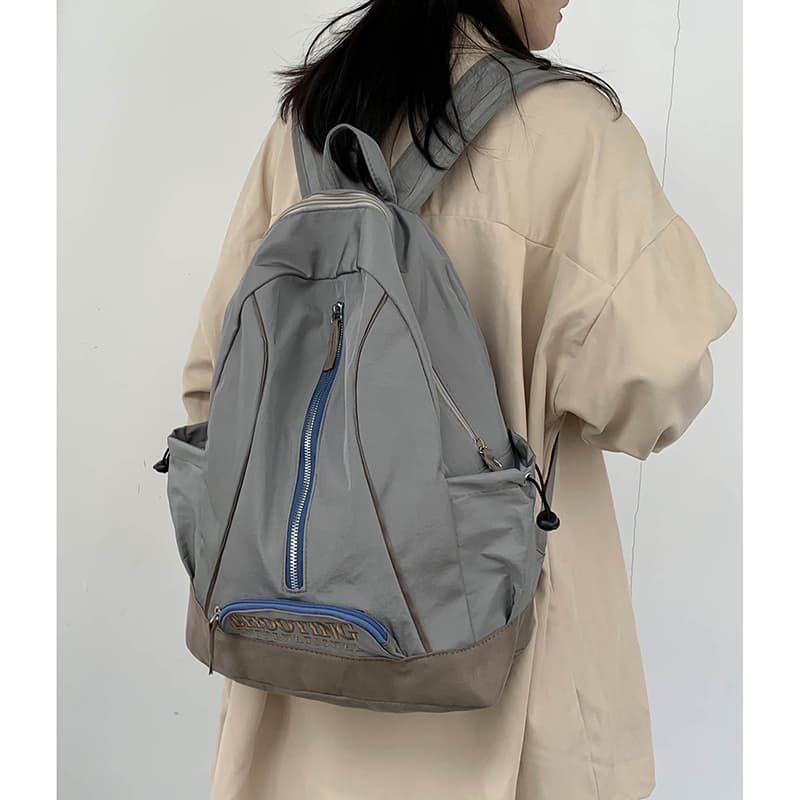 Рюкзак Deli Bear из нейлона, обычный унисекс, серый/зеленый